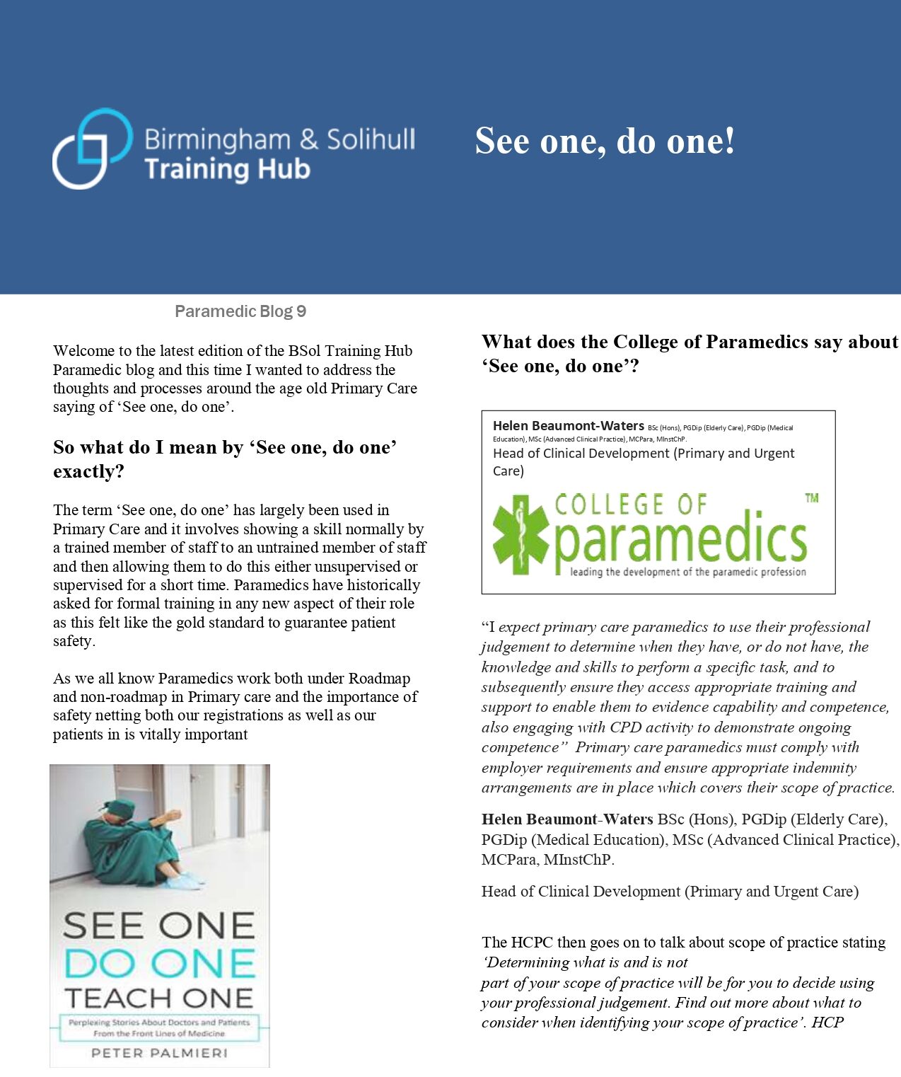 Paramedic blog 9 